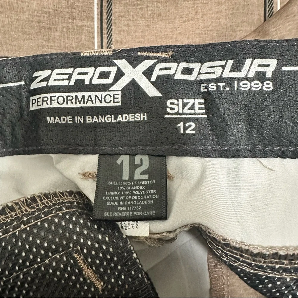 NWT ZeroXposur Brown Plaid Performance Shorts Youth size 12 Sand Plaid Boys' 12